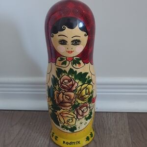 Vintage Hand Painted Rodnik Nesting Doll Alcohol Bottle Holder